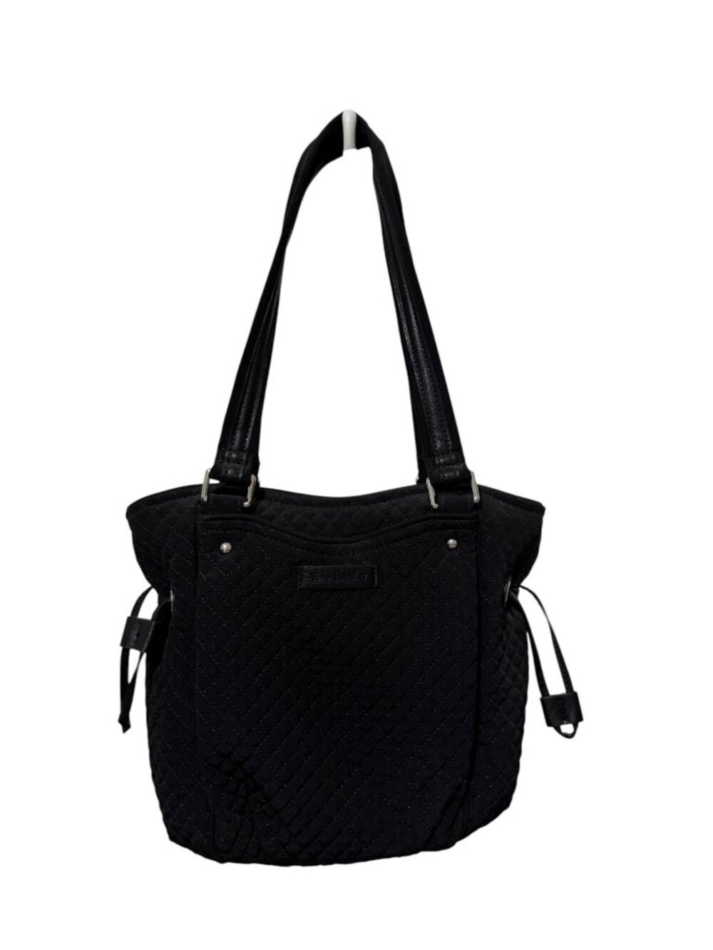 Vera Bradley Microfiber Polyester Black Mini Glenna Satchel Shoulter Bag Purse
